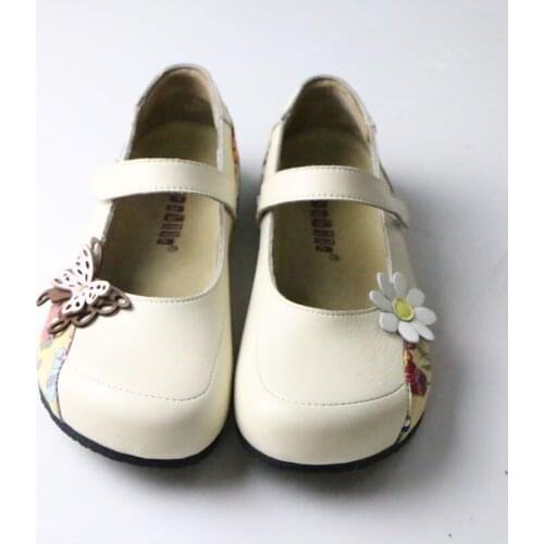 Toddler Girl Shoes Kids Shoes for Girl Cartoons Fashion Sneakers Cork Round Shoes 2020 New Leather Shoes White Brown