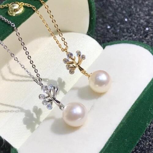 Bridal Hot 925 Sterling Silver Necklace Findings Jewelry Base Settings Mountings Parts for Akoya Edison Pearls, Coral, Jade