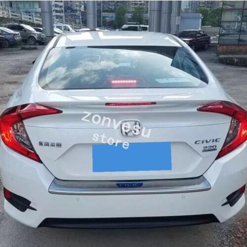 Use For Honda Civic 2016-2019 Year Spoiler ABS Plastic Carbon Fiber Look Rear Trunk Wing Car Body Kit Accessories