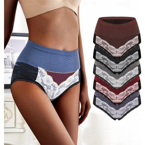 Sexy Underwear Hot Sale High Quality Womens Lace High-Waist Transparent Sexy Lace Mesh Cotton Underpants For Dropshipping