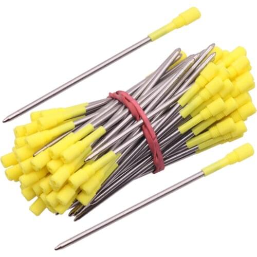 100 pcs 1.0mm Ballpoint Pen Metal Refill Length 82mm Match Big Diamond Crystal Pen Office School Writing Supplies