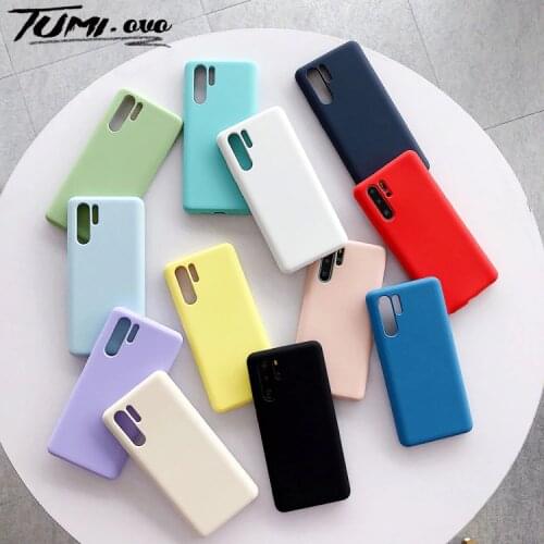Candy Color Silicone Case For Huawei P40 Lite P30 Pro Y5 Y6 Y7 Y9 Prime P smart Z PIus 2019 Y5P Y6P Y7P Y9S 2020 Honor X10 Cover