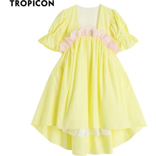 Желтые летние платья TROPICON China At AliExpress