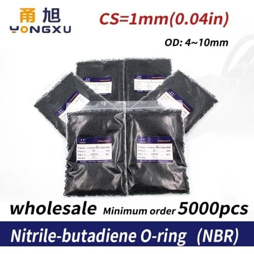 1mm Thickness 5000PCS/bag wholesale Rubber NBR Sealing O-Ring OD4/4.5/5/6/6.5/7/7.5/8/8.5/9/9.5/10mm Seal Nitrile Gasket Rings