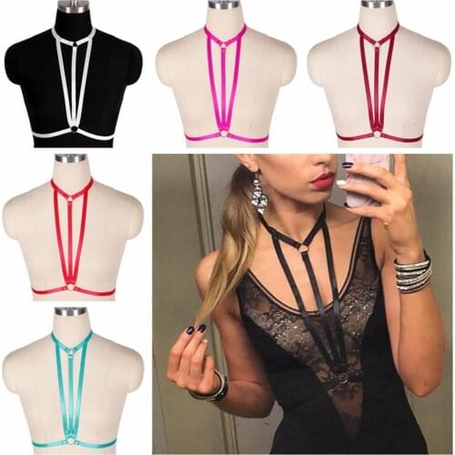 Punk Sword Belt Sexy Ladies Women Body Harness Hollow Chest Bondage Erotic Lingerie Cage Bra Gothic Garter Suspenders Belt