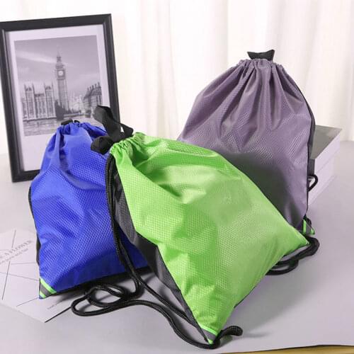 Drawstring Backpack Women, Lady Nylon Backpacks Large Capacity, Backpacks Solid Color Shopping Bags for Travel and Fitness D52