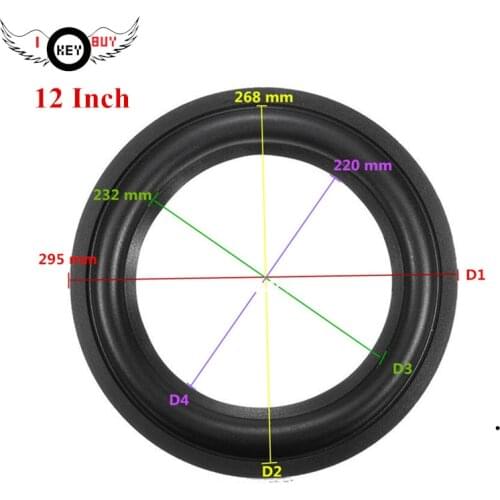 1pc 12 Inch 295x268x232x220mm Subwoofer Speaker Repair Parts Thick Rubber Edge Soft Surrounds Speaker Accessories Black