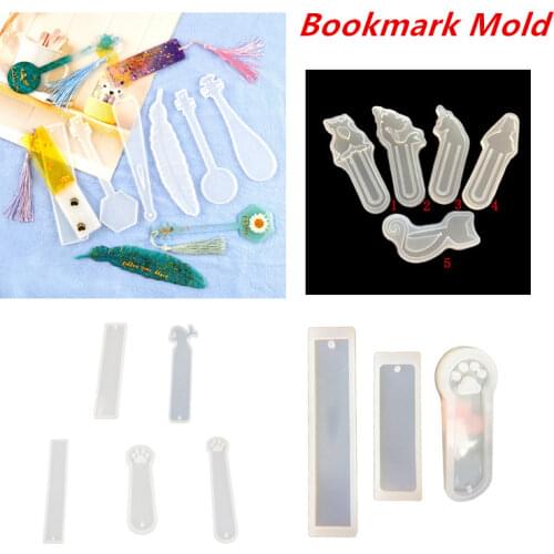 1PC Handmade Token Bookmark Mould Rectangle Bookmark Silicone Mold Epoxy Resin Casting Molds Art Craft Tools Jewelry Making