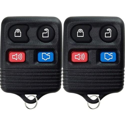 2Pcs Key Replacement Keyless Entry Remote Control Key Fob Clicker Transmitter - Black