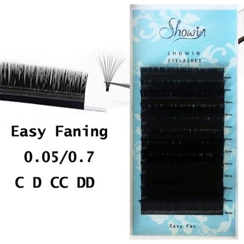 5Case 0.05mm 3D Mink Lashes Natural Extension Easyfan Lashes Individual Eyelash Extension Makeup Cilia Professional Faux Cils