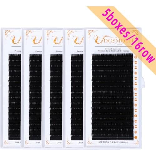 5case 16rows set,High quality model mink eyelash extension,individual eyelashes,natural eyelashes, false eyelashes Makeup Tools