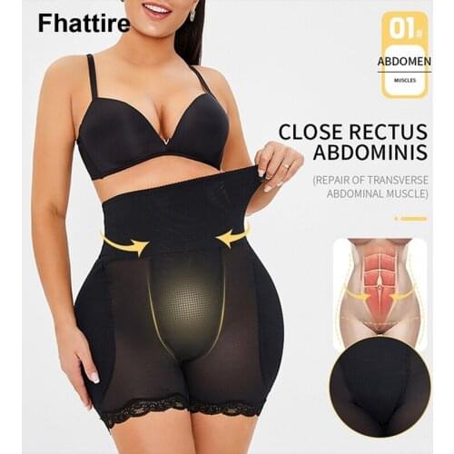 5XL 6XL Women Butt Lifter Shapewear High Waist Tummy Control Body Shaper Pads Control Panties Fake Buttocks Lingerie Thigh Slim
