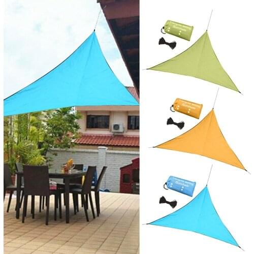 6.5' x 6.5' x 6.5' Triangle Sand Sun Shade Canopy UV Block Awning for Outdoor Patio Backyard Activities Facility