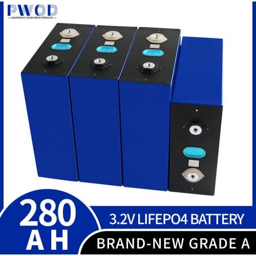 PWOD NEW 8PCS 3.2V 280Ah lifepo4 battery Rechargeable battery pack for Electric car Solar Energy storage system EU US tax FREE