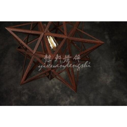 American Minimalist Industrial Loft Wrought Iron star Old Mediterranean Cafe Pendant Lamp