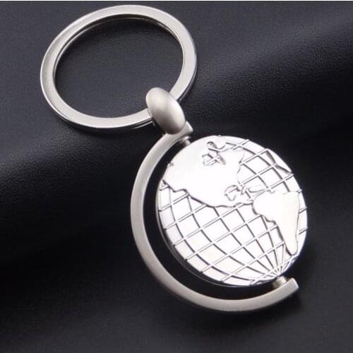 FREE SHIPPING 100pcs/lot 2016 metal zinc alloy globe keychain round keyring gift SN2376