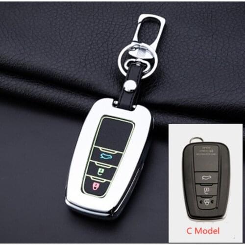 Zilly light Car key cover 3 Button keyless Case For Toyota Camry CHR Prius Corolla RAV4 Prado 2017 2018 2019 keychain Holder