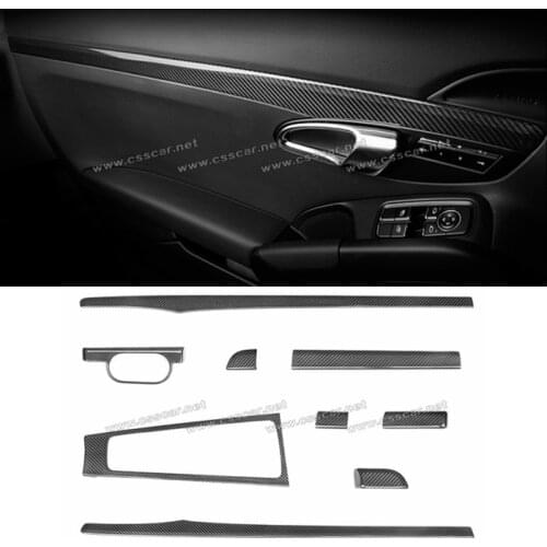 Dry Carbon Fiber Central Control Gear Shift Panel Dashboard Cover Door Trim Strips fit for Porsche 718 911 Interior Trim 16-up