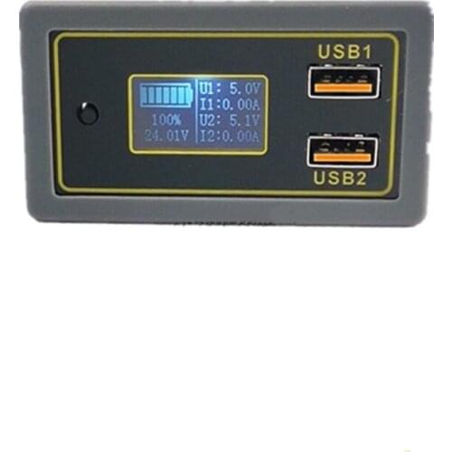 Digital display 12v to 5v converter module usb fast charge car battery battery voltage level display mobile phone charging