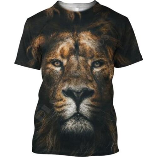 3D Printed T Shirts Lion Animal T-Shirt Harajuku Streetwear women for men Funny Tshirts Short sleeve Drop shipping style-4