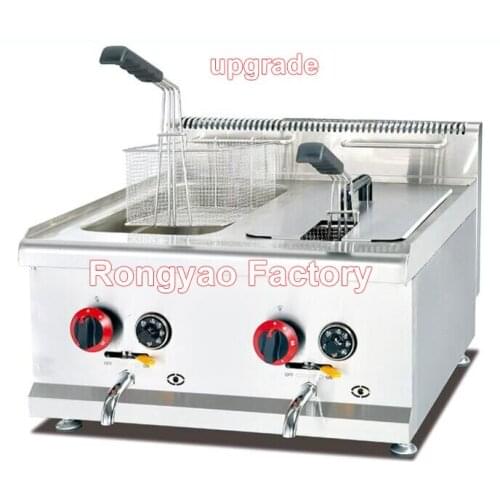 GF-72A Industrial KFC LPG gas double fryer 14L/tanks 2 baskets With stainless steel material