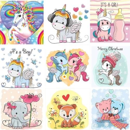 FIYO 5D DIY Unicorn Diamond Painting Full Round Drill Cartoon Magic Unicorn Rhinestones Cross Stitch Mosaic Home Decor Kids Gift