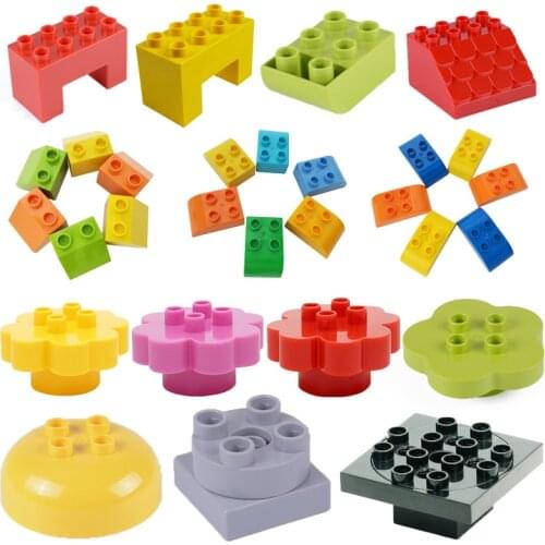 Duplo Brick with Curved Top 6215 Proof Train Parts City Building Blocks Toys For Children Big Size Gift Compatible Duploed Citys