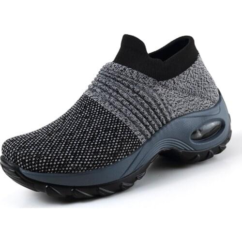 Women Flat Shoes Casual Platform Lightweight Outdoor Slip on Ladies Walking Jogging Sneakers Purple Gray Women Trainer Plus Size