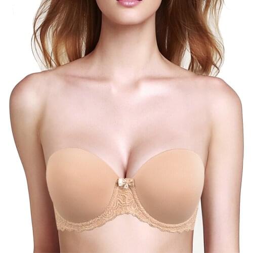 Hot Selling Bras For Women Lace Bralette Unpadded Thin Cups Unlined Push Up Strapless Plus Size Sexy Bras For Women