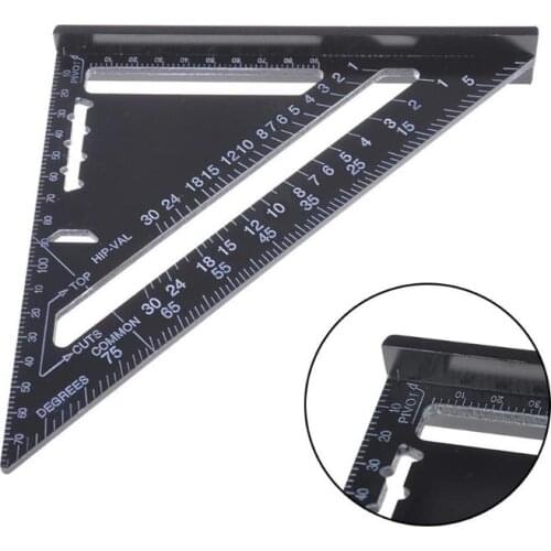 7 inch Metric Triangle Angle Protractor Aluminum Alloy Speed Try Square Carpenters Measuring ruler Layout Tool