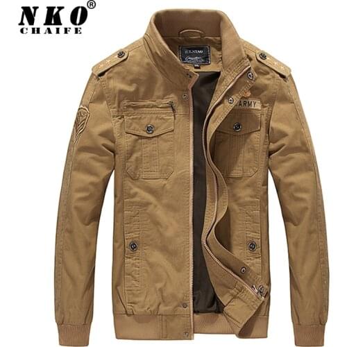 CHAIFENKO 2021 New Mens Military Jacket Spring Autumn Casual Cotton Cargo Bomber Flight Jacket Coat Men Army Tactics Jacket Men