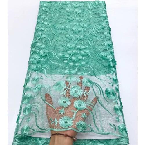 Mint Green African lace fabric 2020 high-quality lace French tulle lace fabric, womens party dress J36611