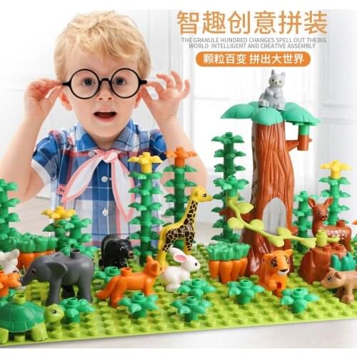 Gorock Animal Zoo Big Size Building Block Brick Set Dinosaur Elephant Model Figures Compatible With all brand big Size block
