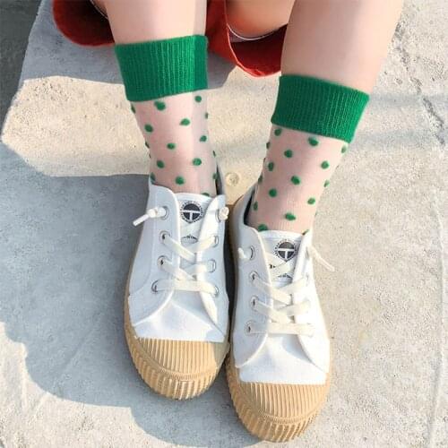 Crystal socks childrens Short cotton baby summer socks for girls boys Breathable thin toddler dot transparent cute school socks
