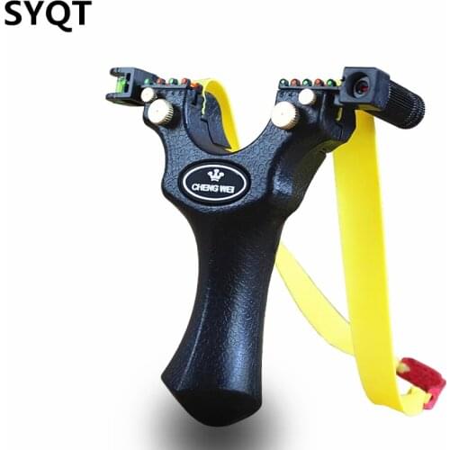 The New Sliding Multi-Pointing Resin Free Flat Rubber Band Polycarbonate Outdoor Hunting Competitive Catapult Childrens Toys