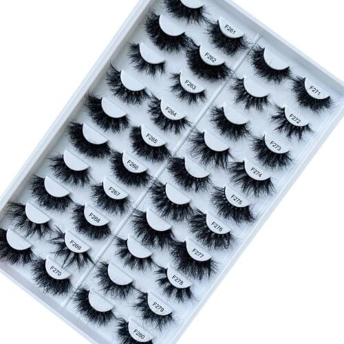NEW 20 PairsFluffy Mink Lashes Short Messy Wispy Natural Eyelashes 10mm-25mm Hamdmade Real 3D Mink Eyelashes Makeup False Lashes