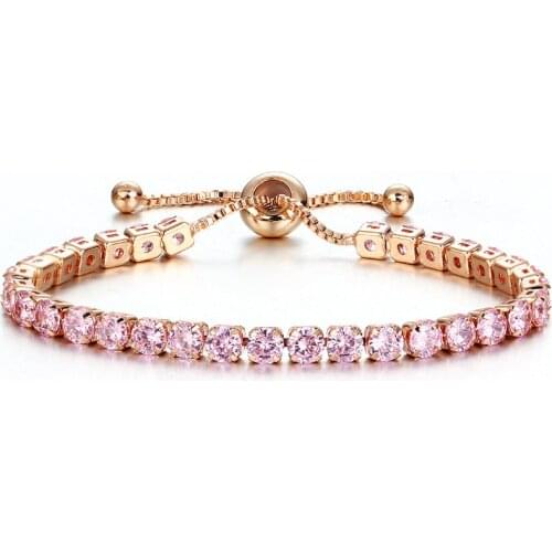 New Fashion High Quality Cubic Zirconia Tennis Bracelet & Bracelet for Women Adjustable Bride Bracelet Wedding Jewelry Pulseira