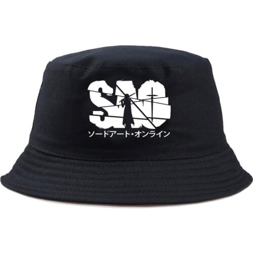 Sword Art Online Summer Foldable funny anime print Bucket Hats for men Hip Hop Beach Sunscreen Fisherman Cap funny panama hat