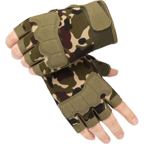 Men Tactical Gloves Military Army Shooting Cut Proof Fingerless Gloves Anti-Slip Outdoor Sports Paintball Airsoft Bicycle Gloves