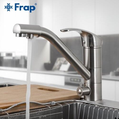 Frap Kitchen sink Faucet Water Faucet Brass Body Nickel Water Purification Function 360 Degree Rotation Single Handle F4321-5