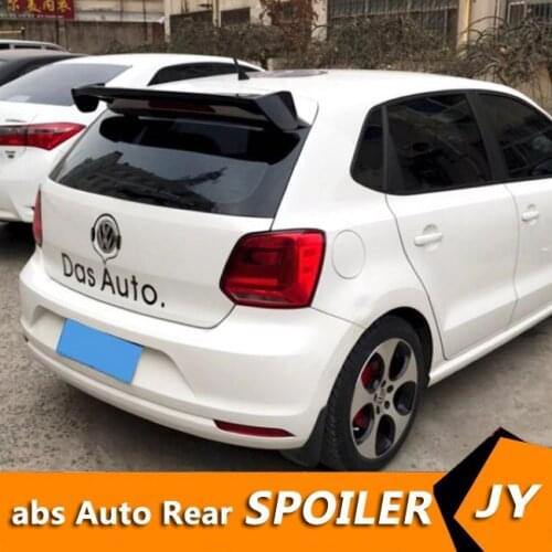 For Volkswagen POLO Spoiler 2011-2016 polo spoiler WX High Quality ABS Material Car Rear Wing Primer Color Rear Spoiler