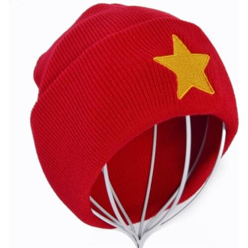 Steven Universe Red Star Cap Pentastar Winter Warm Beanies Star Hat Knitted Caps Hat For Men Women Steven Universe Cosplay Prop