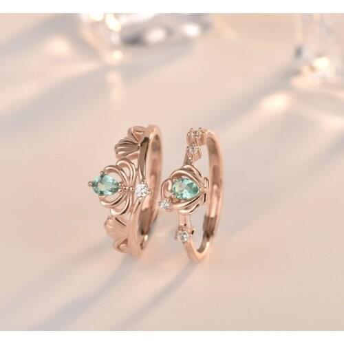 Green Zirconia crown Ring,Thomas Style Glam Fashion Good Jewerly For Women,2020 Spring Ts 925 Sterling Silver Gift