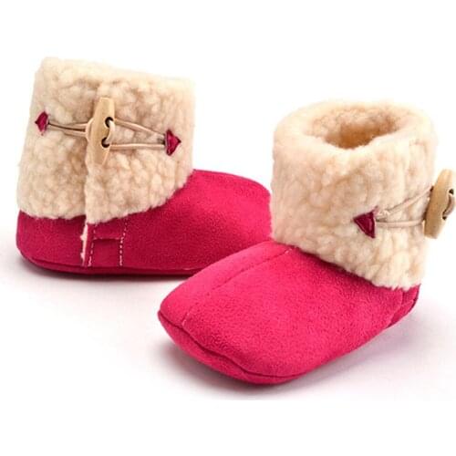 Infant Toddler Baby Boys Girls Winter Boots Thickened Cotton Wool Soft Soles Indoor Footwear Non-Slip Booties for 0-2T