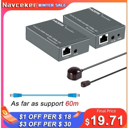 ZY-HT205P RJ45 HDMI Extender 60m No Delay No Loss 1080P HDMI Extender Over UTP CAT5e CAT6 RJ45 HDMI Extender With IR & Loop Out