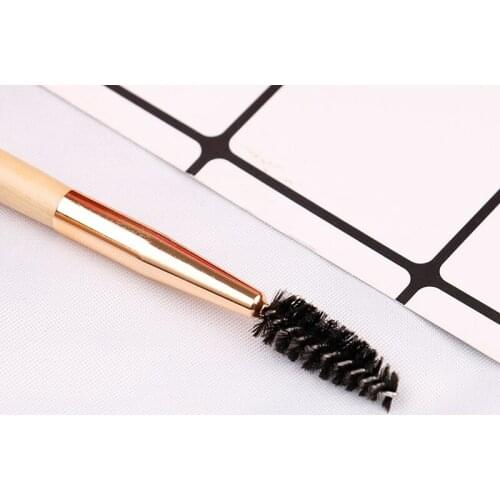 1PCS Professional Makeup EyeBrow Eyelash Brushes Bamboo Handle Double Eyebrow Brush Cosmetics Concealer Tools