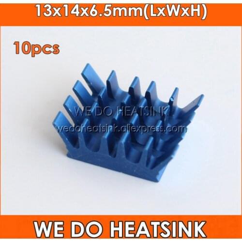 10pcs Aluminum Spiky 13x14x6.5mm Anodized Deep Blue Heatsink