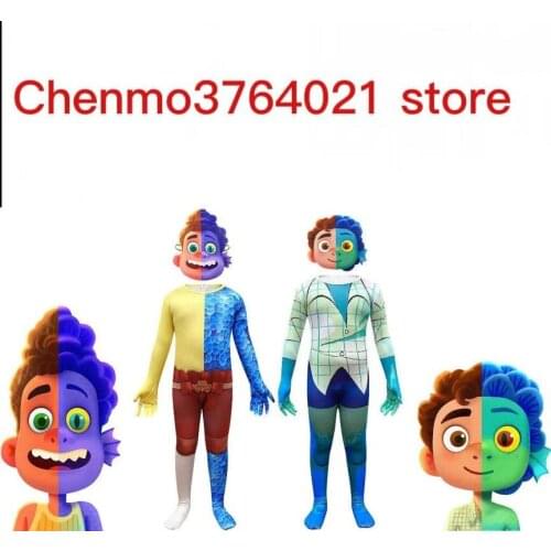 2021 Halloween Costumes for Kids Movie Luca Cosplay Jumpsuits Carnival Party Clothing Anime Bodysuit Children Performance Outfit