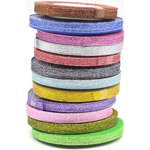 25Yards/roll 6mm Multicolor Glitter Organza Ribbon DIY Lace Trim Ribbon for Wedding Party Decoration Handmade DIY Sewing Crafts