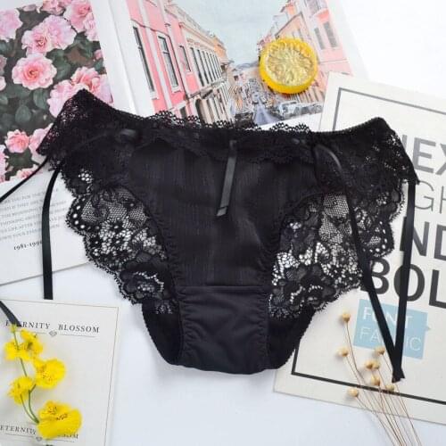3pcs 2020 New Girls Women Cute Lolita Kawaii Princess Panties Japan Lace Bow Cotton Underwear Sexy Hollow Out Briefs M-XL W859
